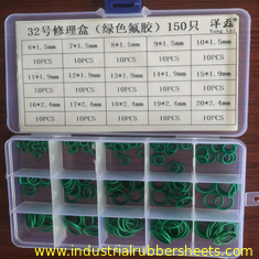 70 Shore A Hardness Silicone Rubber Washers Fkm O Ring Kit Green Color