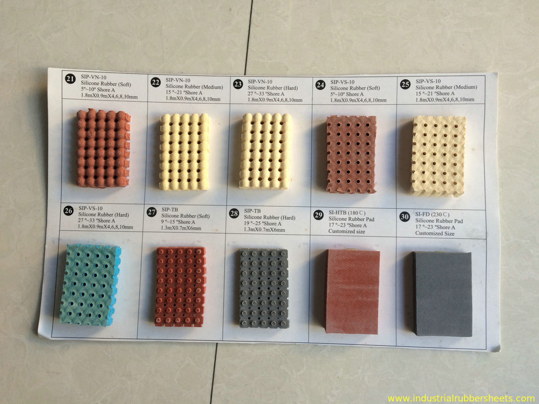 200psi Tensile Strength Perforated Silicone Foam Sheet 10mm×0.9m×1.8m