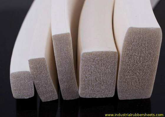 Customized Silicone Sponge Extrusion , Silicone Foam Stripe Produced By Extrude Or Cutting