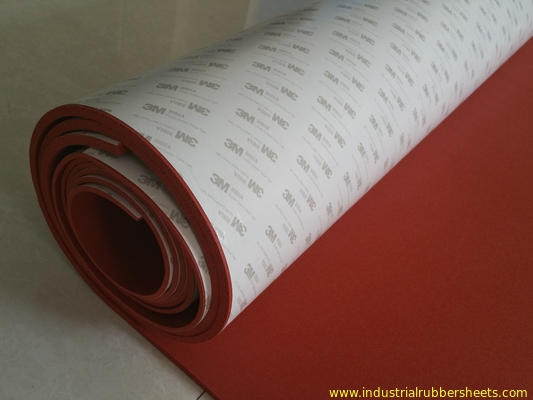 Red Aging Resistant Silicone Foam Sheet / Silicone Sponge Sheet With 3m Adhesive