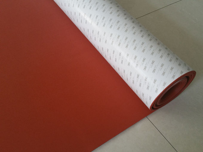 Red Aging Resistant Silicone Foam Sheet / Silicone Sponge Sheet With 3m Adhesive