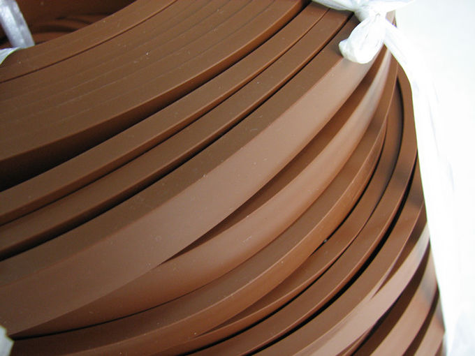 Brown Silicone Stripe Food Grade / Silicone Rubber Cord Without Smell High Tensile Strength