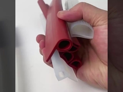 Red Translucent Silicone Extrusion , Silicone Profile For Sealing