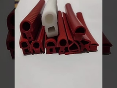 Red Translucent Silicone Extrusion , Silicone Profile For Sealing