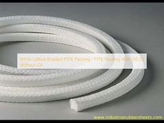 White Lattice Braided PTFE Packing , PTFE Packing With Oil Or Without Oil