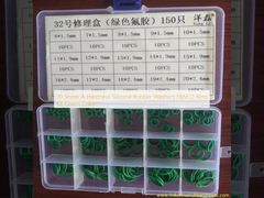 70 Shore A Hardness Silicone Rubber Washers FKM O Ring Kit Green Color