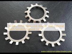 SS304 , SS316 Steel Lock Washer With External Teeth Serrated Natural Color