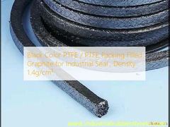 Black Color PTFE / PTFE Packing Filled Graphite for Industrial Seal , Density 1.4g/cm³