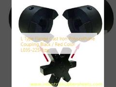 L Type Flange Cast Iron Polyurethane Coupling Black / Red Color L035-225 Size