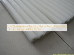Low Temperature Tenacity Nylon Rod , Plastic Rod , 1 - 2m Length HDPE PE Bar