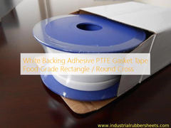 White Backing Adhesive PTFE Gasket Tape Food Grade Rectangle / Round Cross