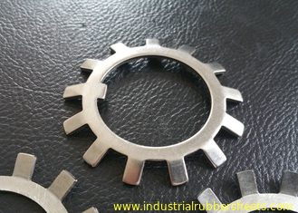 SS304 SS316 MS Steel Lock Washer With External Teeth Serrated , Natural Color