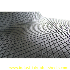 Black Industrial Checker Rubber Sheet , Round Button Diamond Rubber Sheet