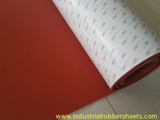 Industrial Grade 100% Virgin Silicone Foam Rubber Sheet with Backing Adhesive 3M Red