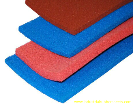 200psi Open Cell Silicone Sponge Rubber Sheet , Silicone Foam Rubber Sheet Blue Red Grey Yellow