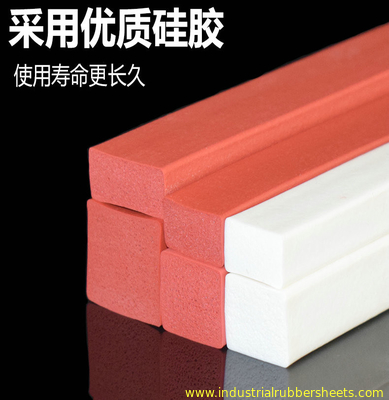Custom Size Silicone Sponge Stripe White Red Color Close Cell Silicone Foam Stripe for Door Seal with Smooth Surface