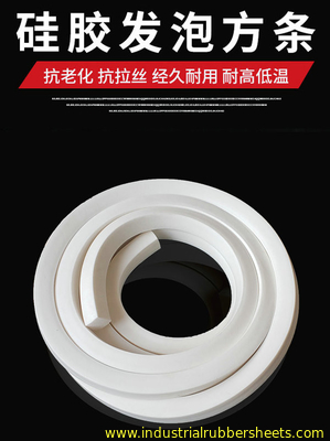 Custom Size Silicone Sponge Stripe White Red Color Close Cell Silicone Foam Stripe for Door Seal with Smooth Surface
