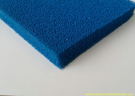 Good Resilience Smooth Open Cell Silicone Foam Rubber Sheet , Silicone Sponge Rubber Sheet In Blue , Red Color