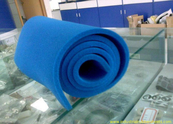 Good Resilience Smooth Open Cell Silicone Foam Rubber Sheet , Silicone Sponge Rubber Sheet In Blue , Red Color
