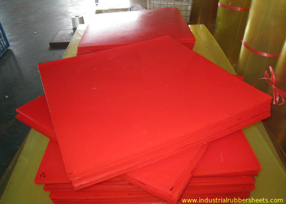 Bendable Virgin Polyurethane Plastic Sheets For Paper Making , Red PU Sheets