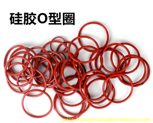 Various Sizes 10 Bar Red Silicone O Rings , Silicone Rubber Washer , Silicone Rubber Gasket 30-60% Compression Set -60°C To +260°C