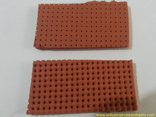 Beige / Red / Grey Perforated Silicone Foam Rubber Sheet , Silicone Sponge Rubber Sheet Size 10mm X 0.9m X 1.8m