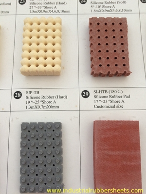 Beige / Red / Grey Perforated Silicone Foam Rubber Sheet , Silicone Sponge Rubber Sheet Size 10mm X 0.9m X 1.8m