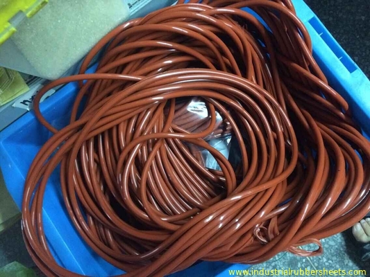 Dark Red O Ring Washer , Silicone Rubber Washers Good Aging Resistance
