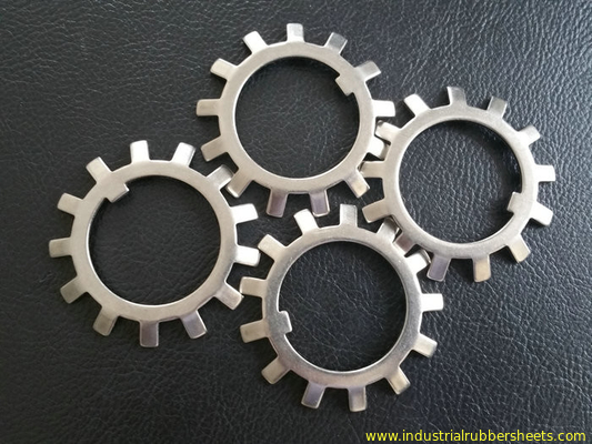 SS304 , SS316 Steel Lock Washer With External Teeth Serrated Natural Color
