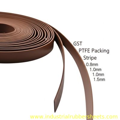 Brown PTFE Guide Stripe Tape (GST) with 60%PTFE + 40%bronze for High Wearing Resistance and Low Friction Coefficient