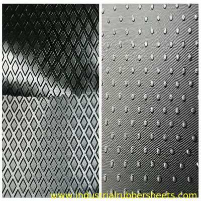 Black Industrial Checker Rubber Sheet , Round Button Diamond Rubber Sheet