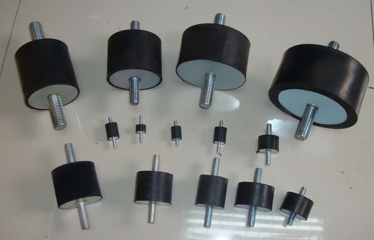 Black Color Rubber Shock Mounts / Cylindrical Vibration Isolators