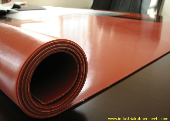 Dark Red Heat Resistant Silicone Rubber Sheet Rolls Reinforced To Insert 1PLY Fabric