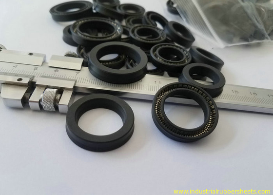 White or Black PTFE Carbon Seal , PTFE Oil Seal With Insert Spring of SS304 , SS316
