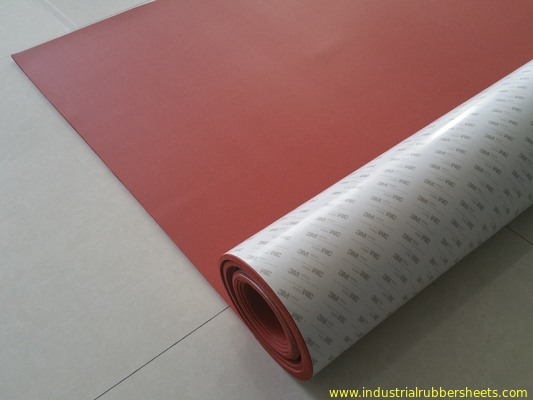 Dark Red Silicone Rubber Sheet With 3M Adhesive Backed With ROHS Standard