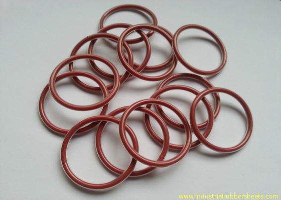 Dark Red O Ring Washer , Silicone Rubber Washers Good Aging Resistance