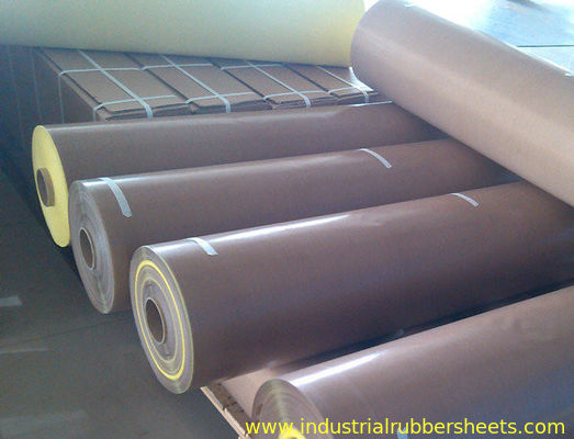 Beige Adhesive PTFE Coated Fiberglass Fabric with Smooth Surface and Aging Resistance for High-Temperature Applications