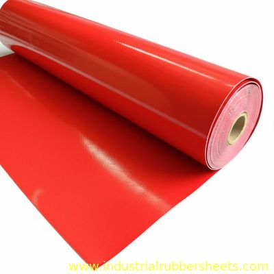 20 - 100m Length PTFE Coated Fiberglass Fabric With Flame Retardant For Construction,Red Color
