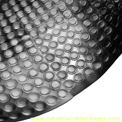Round Button Diamond Top SBR Industrial Rubber Sheet with Impression Fabric Bottom and 70 Shore A Hardness