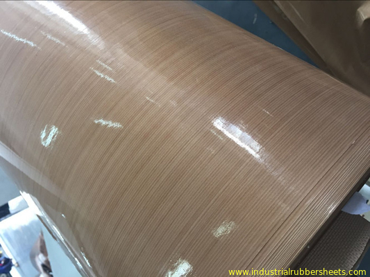 Brown Ptfe Coated Glass Cloth / PTFE Coated Fiberglass Cloth 0.08-0.35mm Thickness