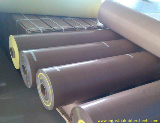 Brown Ptfe Coated Glass Cloth / PTFE Coated Fiberglass Cloth 0.08-0.35mm Thickness
