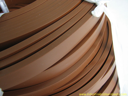 Brown Silicone Stripe Food Grade / Silicone Rubber Cord Without Smell High Tensile Strength
