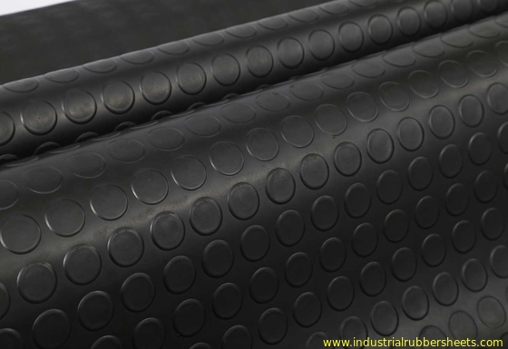 Industrial Use Anti Slip Floor Mat Round Button Rubber Ground Sheet 3mm