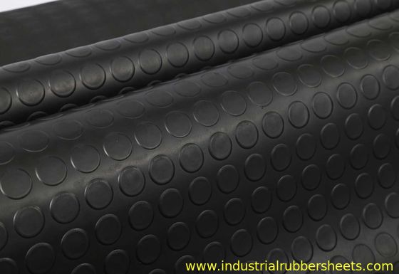 Industrial Use Anti Slip Floor Mat with Round Button Surface and 3mm Thickness for Oil Resistance