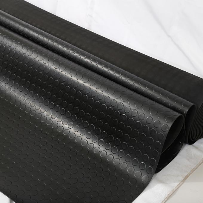 Industrial Use Anti Slip Floor Mat Round Button Rubber Ground Sheet 3mm